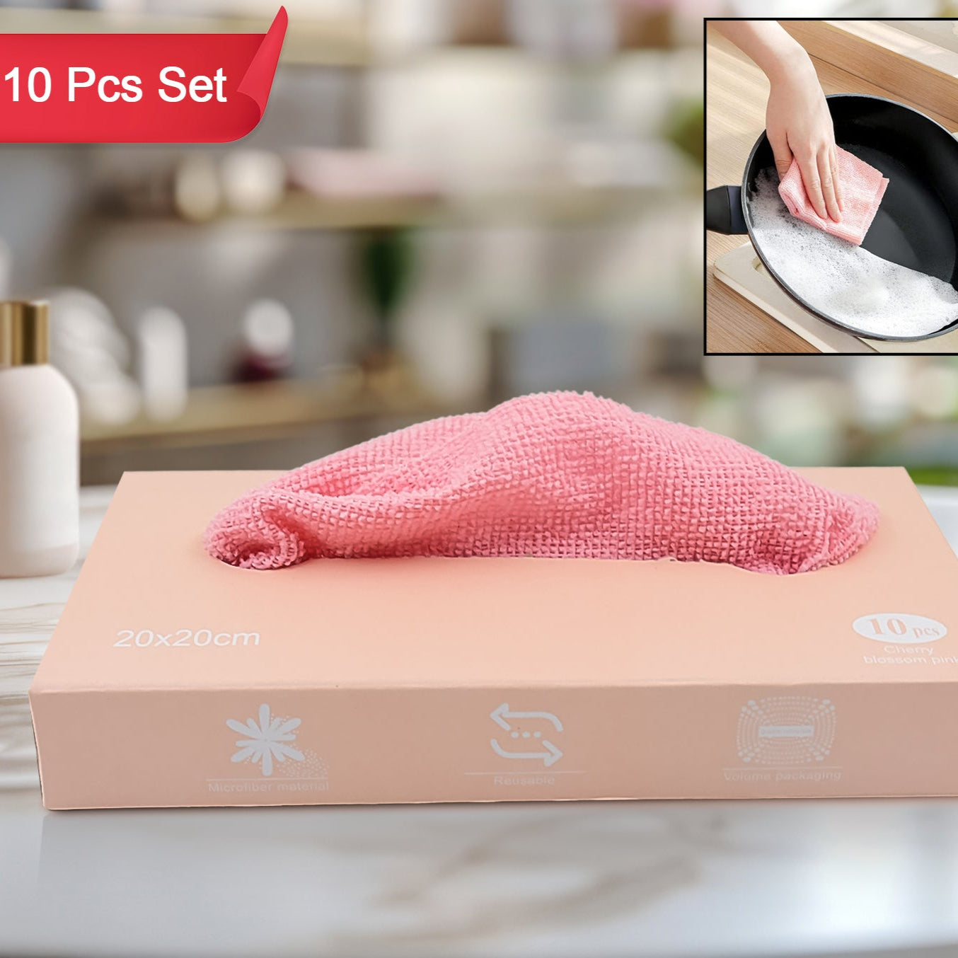Microfiber Cleaning Cloth With Box Magic Wipe (10 Pcs Set) - Happy Price - Image 1