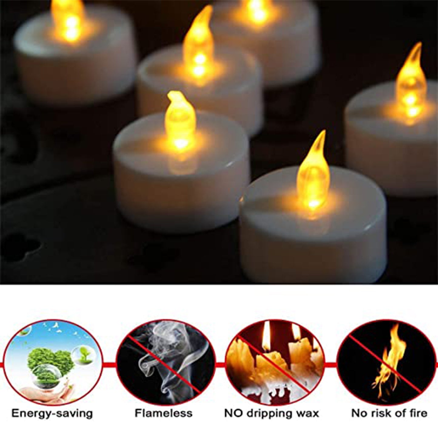 Set Of 8pcs With Transparent Box. Flameless Floating Candles Battery Operated Tea Lights Tealight Candle - Decorative Wedding. - Happy Price - Image 7