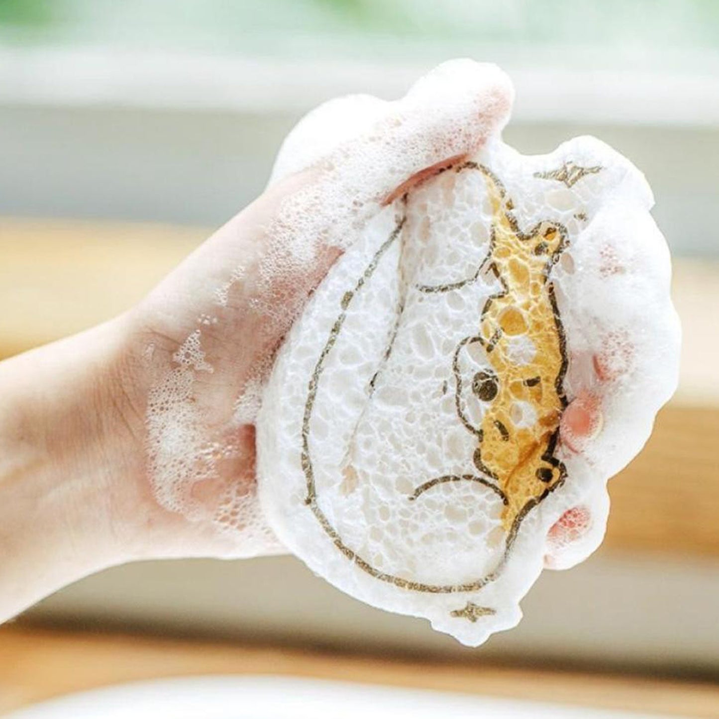 Compressed Wood Pulp Sponge. Creative Cartoon Design Scouring Pad Dishwashing Absorbing Pad. Kitchen Cleaning Tool. - Happy Price - Image 7