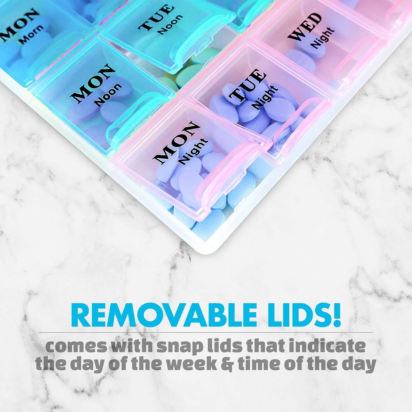 Weekly Pill Organizer Box With 21 Compartments (1 Pc) - Happy Price - Image 3