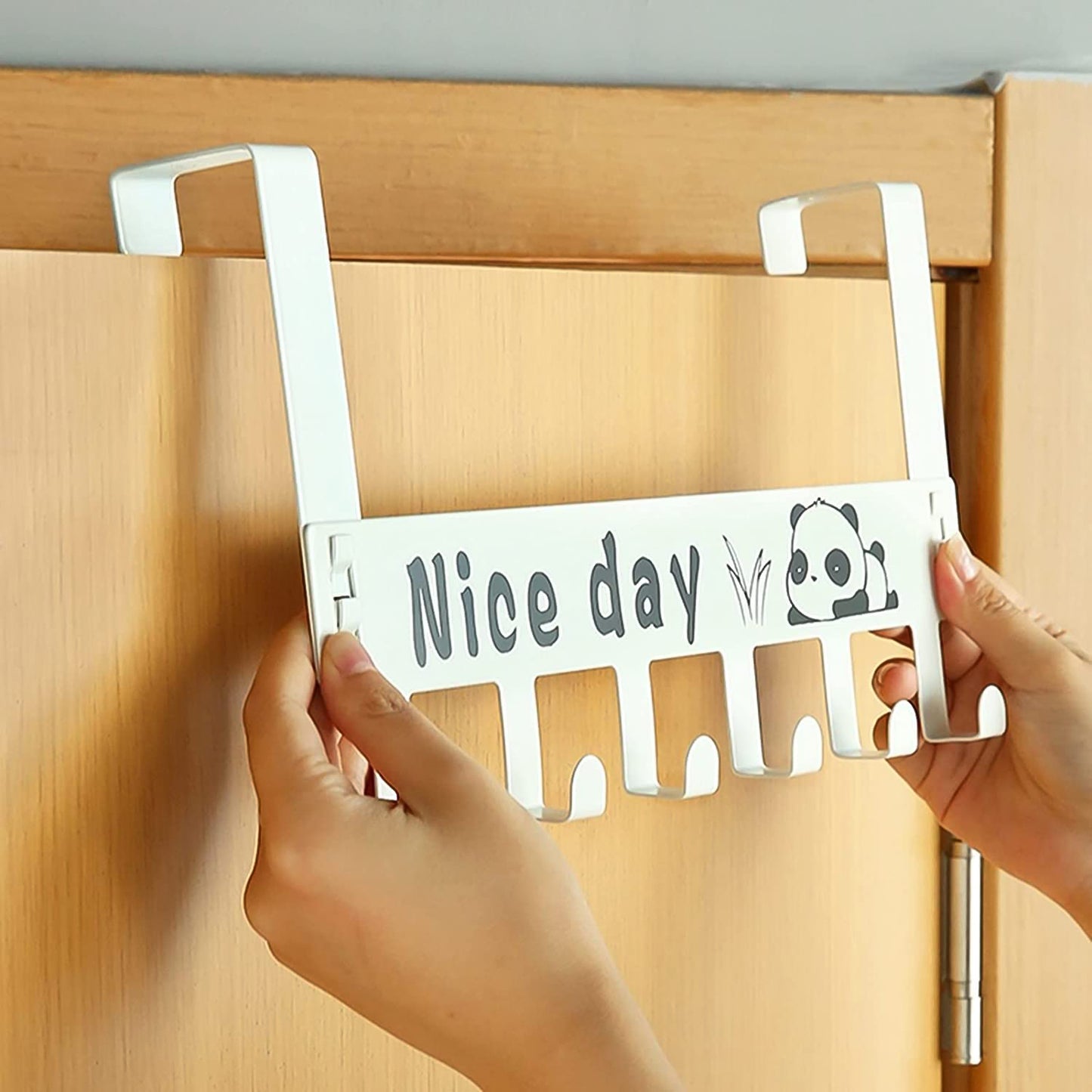 Heavy-duty Carbon Steel Door Hook Hanger Rack (1 Pc  6 Hook  White) - Happy Price - Image 4