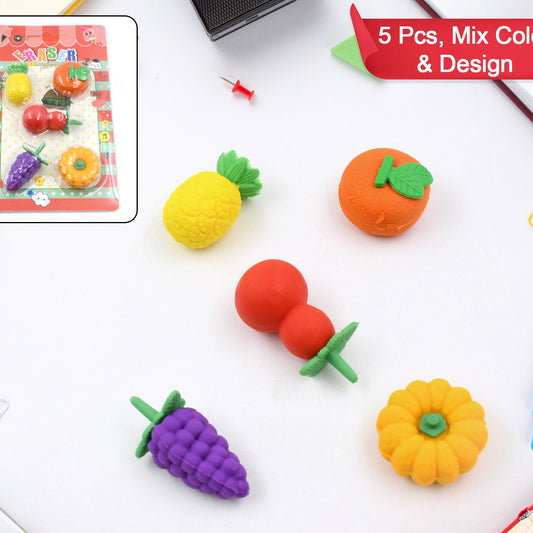 3d Mix Design Fancy  Stylish Colorful Erasers Mini Eraser Creative Cute Novelty Eraser For Children Different Designs Eraser Set For Return Gift Birthday Party School Prize (1 Set) - Happy Price - Image 1