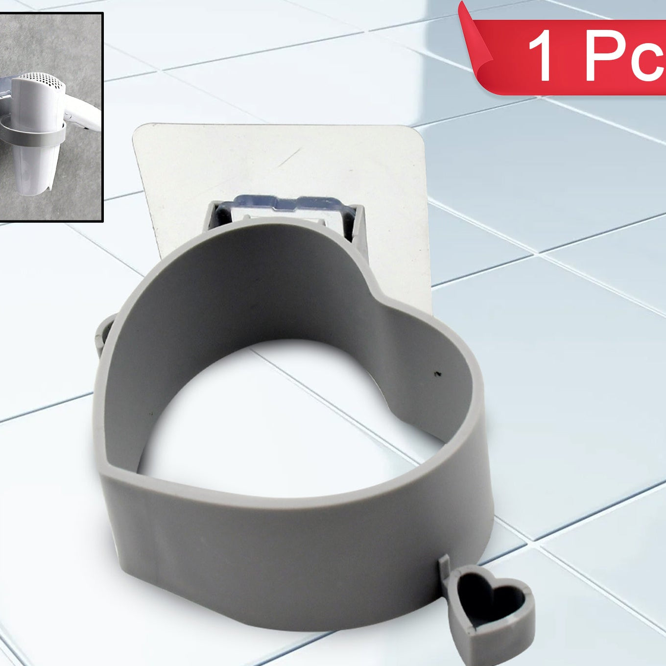 Adhesive Wall Mount Multifunctional Holder Hair Dryer Holder (1 Pc) - Happy Price - Image 1