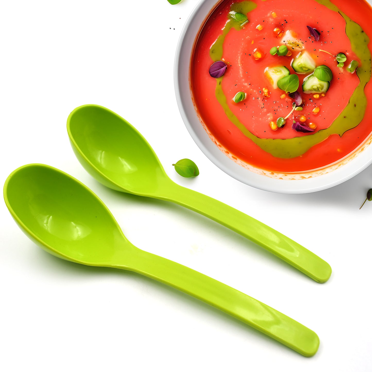 Plastic Spoon Kitchen Multipurpose Serving Ladle For Frying Serving Turner Curry Ladle Serving Rice Spoon Used While Eating And Serving Food Stuffs Etc (2 Pcs Set  10 Inch ) - Happy Price - Image 3