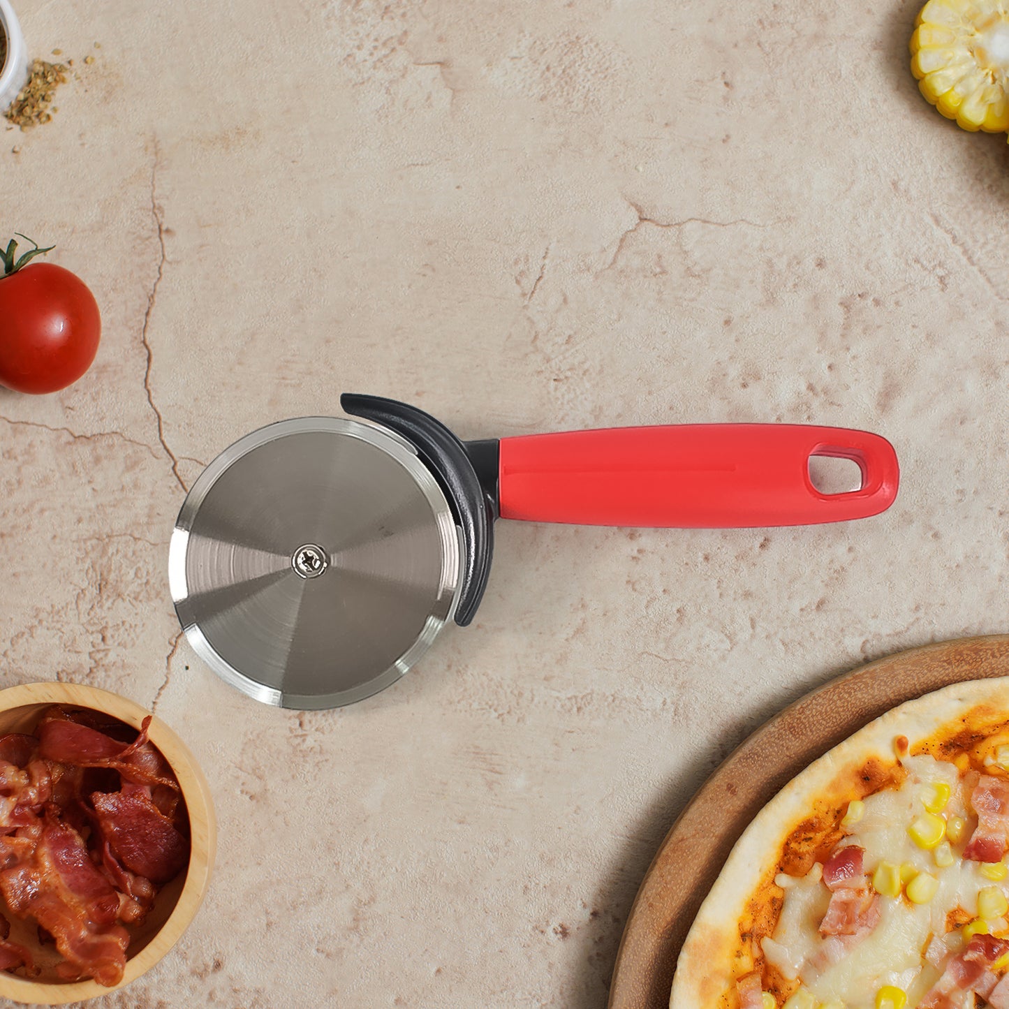 Apex Premium Stainless Steel Pizza Cutter (1 Pc  Mix Color) - Happy Price - Image 4