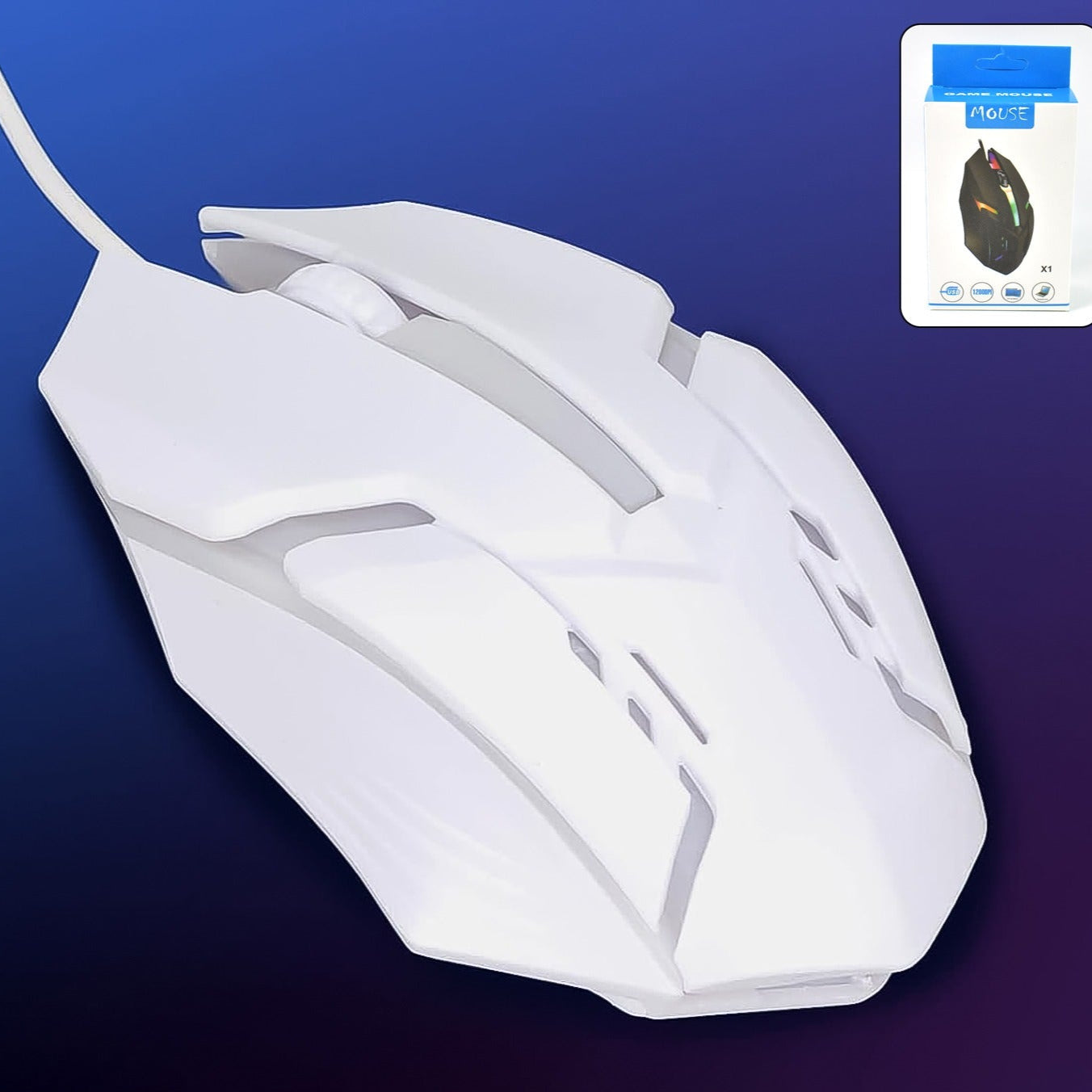 Usb Wired Mouse Gaming Mouse Colorful  Lighting Luminous  (1 Pc  Wihte) - Happy Price - Image 1