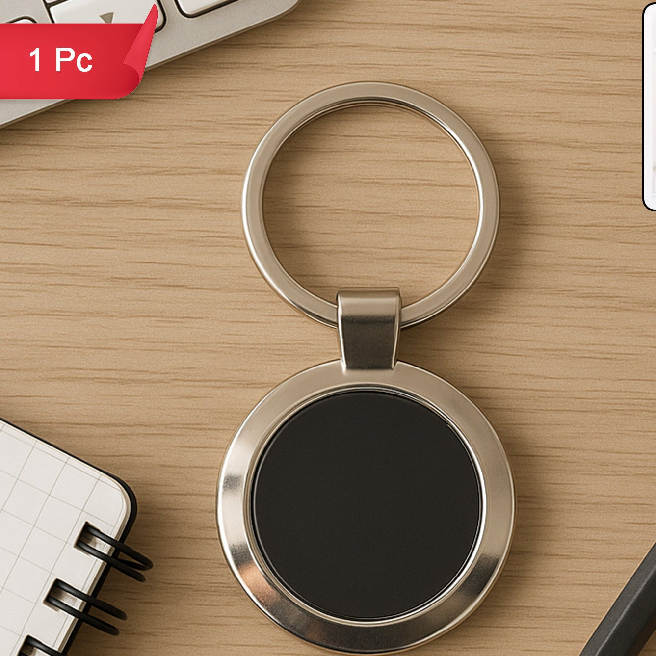 Premium Round Shape Metal Keychain (1 Pc) - Happy Price - Image 1