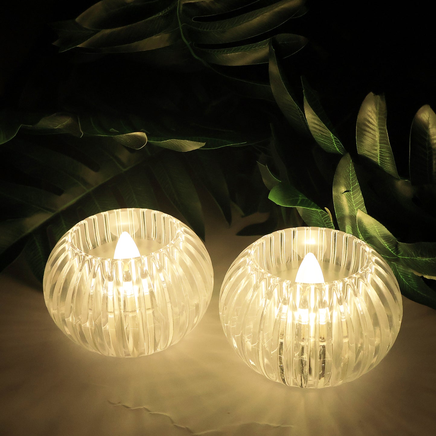 Set of 12 LED Crystal Effect Flameless Candles - Battery Operated Decorative Tealights - Happy Price - Image 6