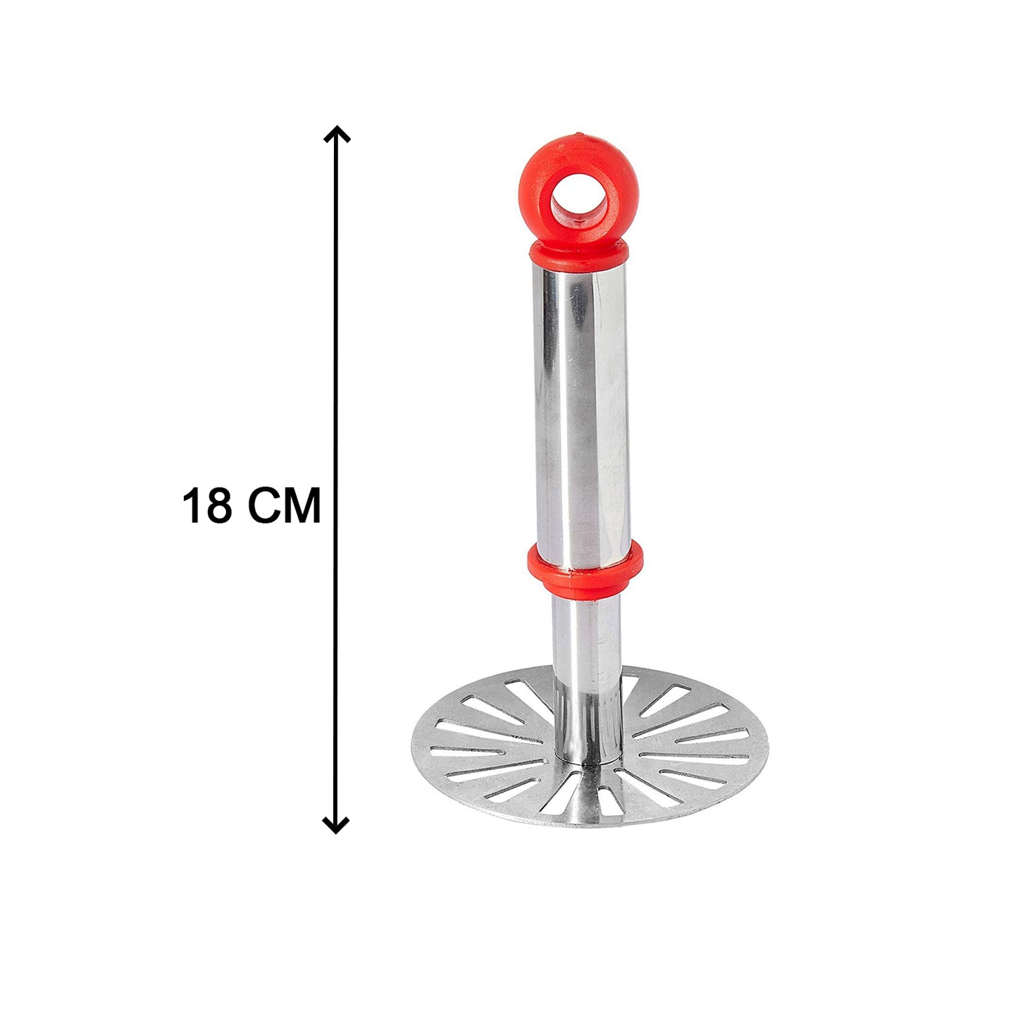 Ganesh Potatopav Bhaji Masher With Plastic Handle Silver  Plastic - Oval Pav Masher Potato 1-piece Smasher Handle Multicolor - Happy Price - Image 4