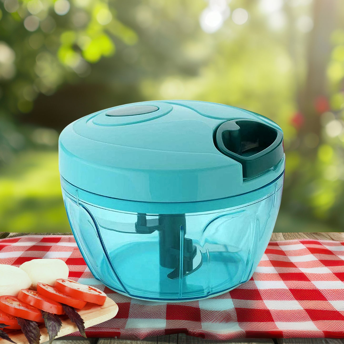 3 Blades Handy Chopper And Slicer Used Widely For Chopping And Slicing (450 Ml  1 Pc) - Happy Price - Image 2