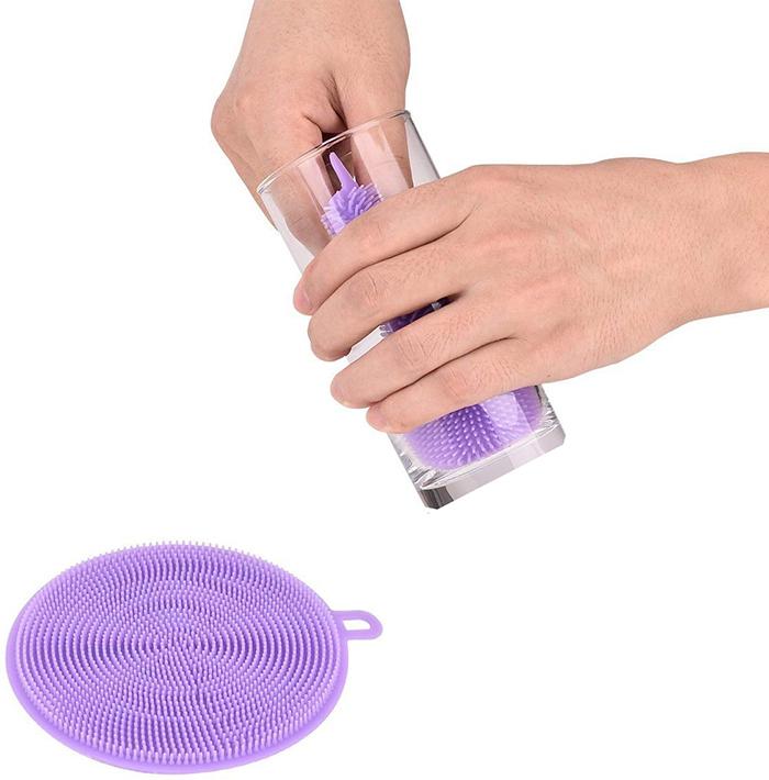 Silicone Dish Scrubber Sponge Mildew Free Non Stick Heat Resistant - Happy Price - Image 2