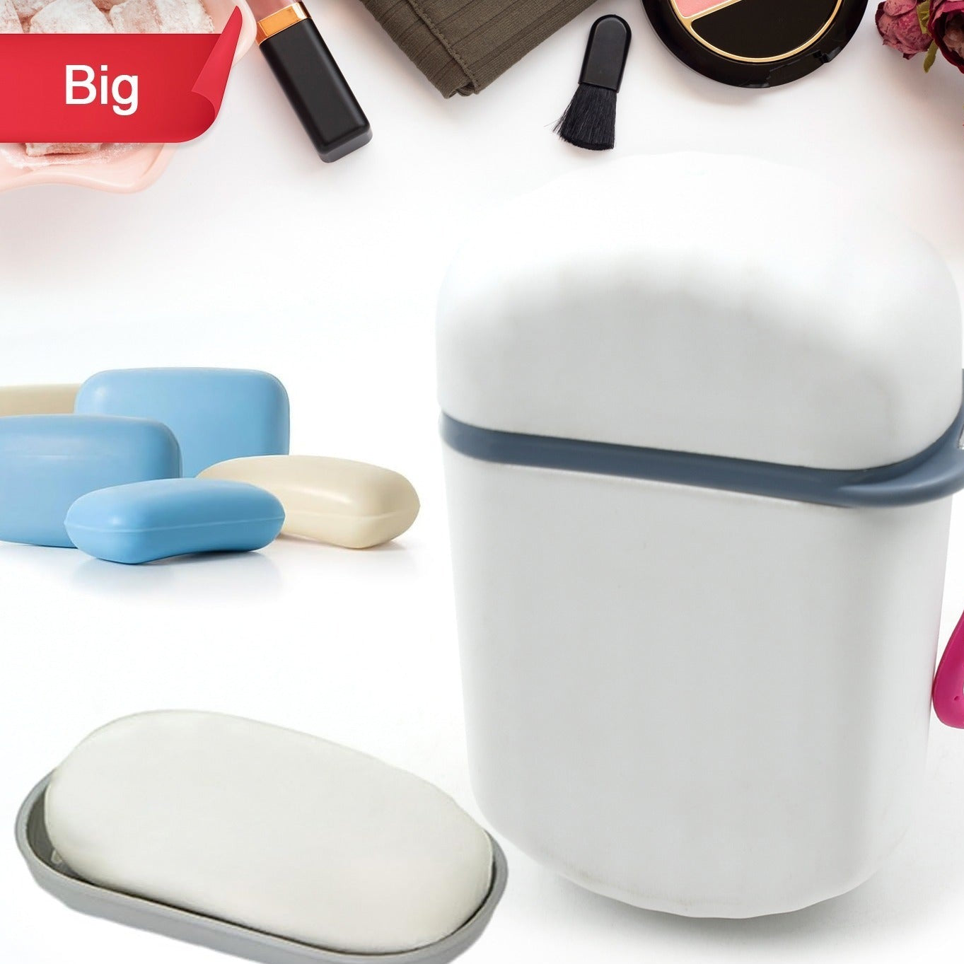 Stylish And Practical Soap Holder For Travel  Soap Box With Secure Seal And Non Leak Design Stylish Soap Box For Home Bathroom Hiking Travel Camping Capsule Soap Box (1 Pc) - Happy Price - Image 1