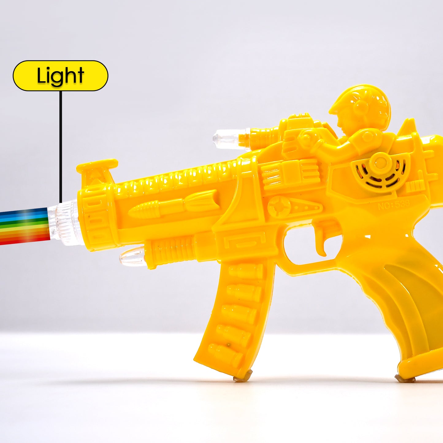 Concept Musical Transparent Glow Gear Gun With Rainbow Light ( 1 Pcs ) - Happy Price - Image 3
