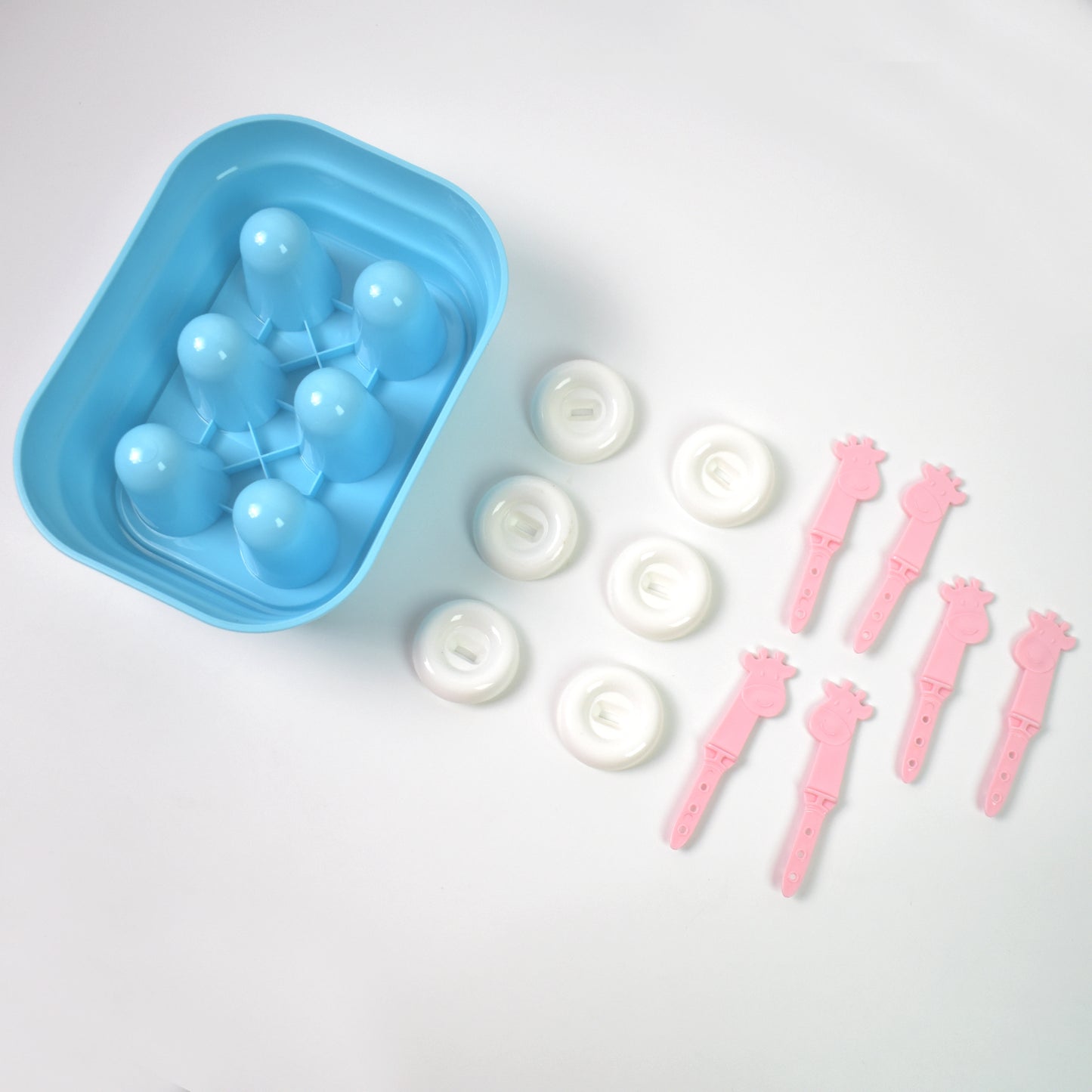 6 Cavity Popsicle Molds Plastic Giraffe Shape Ice Moulds (1 Pc) - Happy Price - Image 5