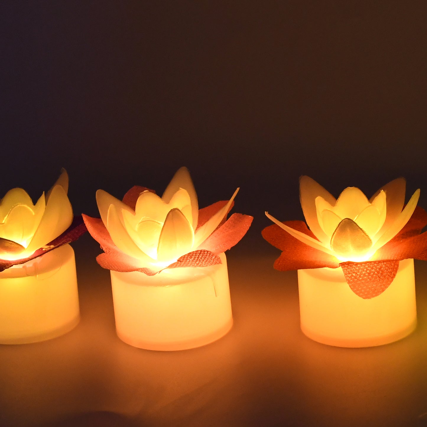 Decoration Candlesled Diwali Decor Lotus Flower Candle (5 Pc) - Happy Price - Image 3