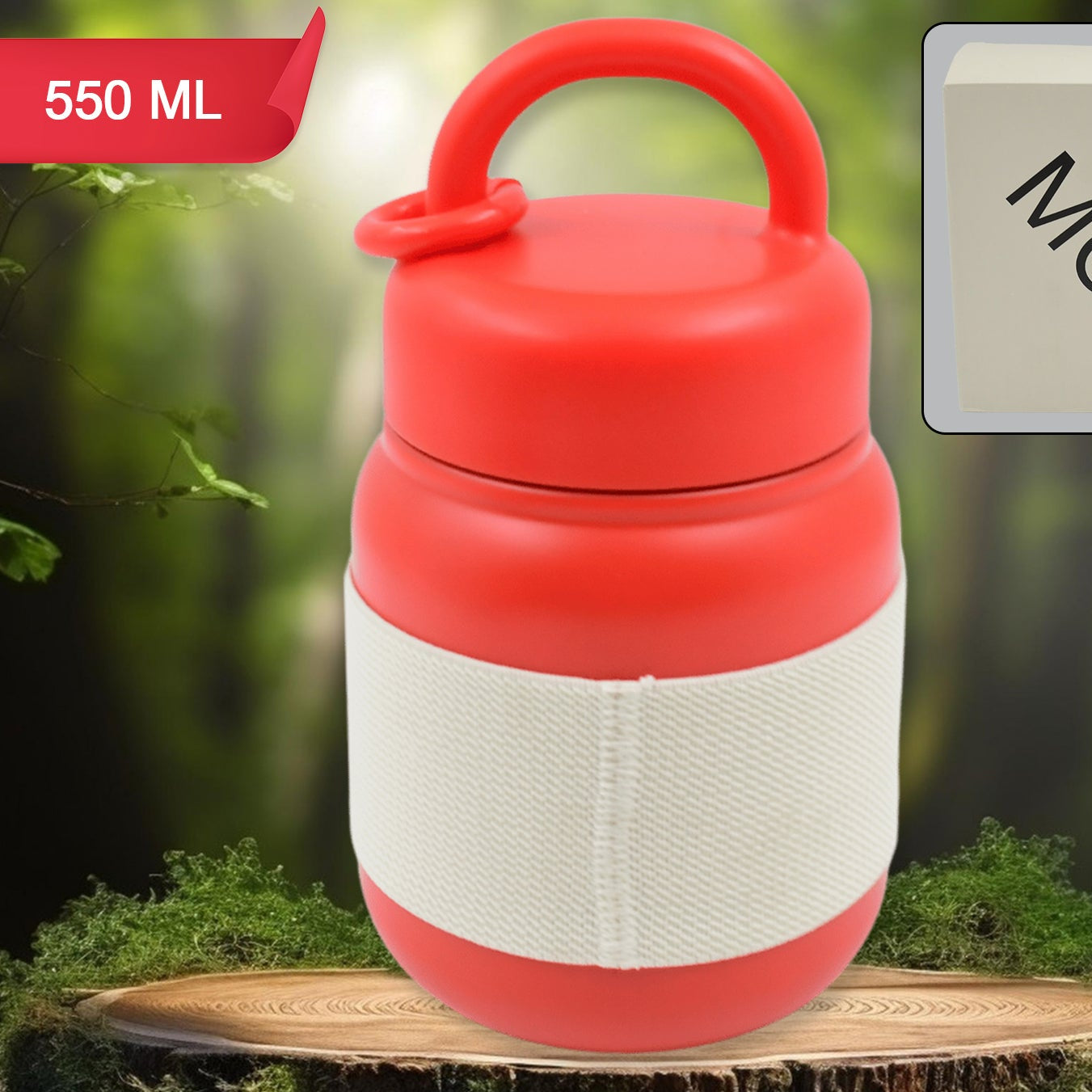 Stainless Steel Mug  Bottle Vacuum Insulated Cup With Handle  Rubber Grip (550 Ml) - Happy Price - Image 1