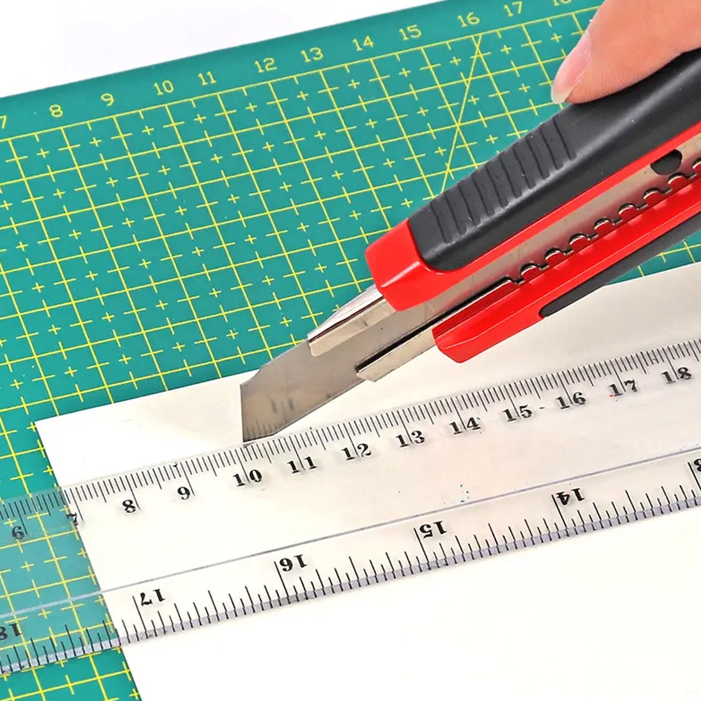 Heavy Duty 18 Mm Cutter Knife Set With Rubbered Handle With Extra Blades Best Use  For Office And Home Use - Happy Price - Image 2