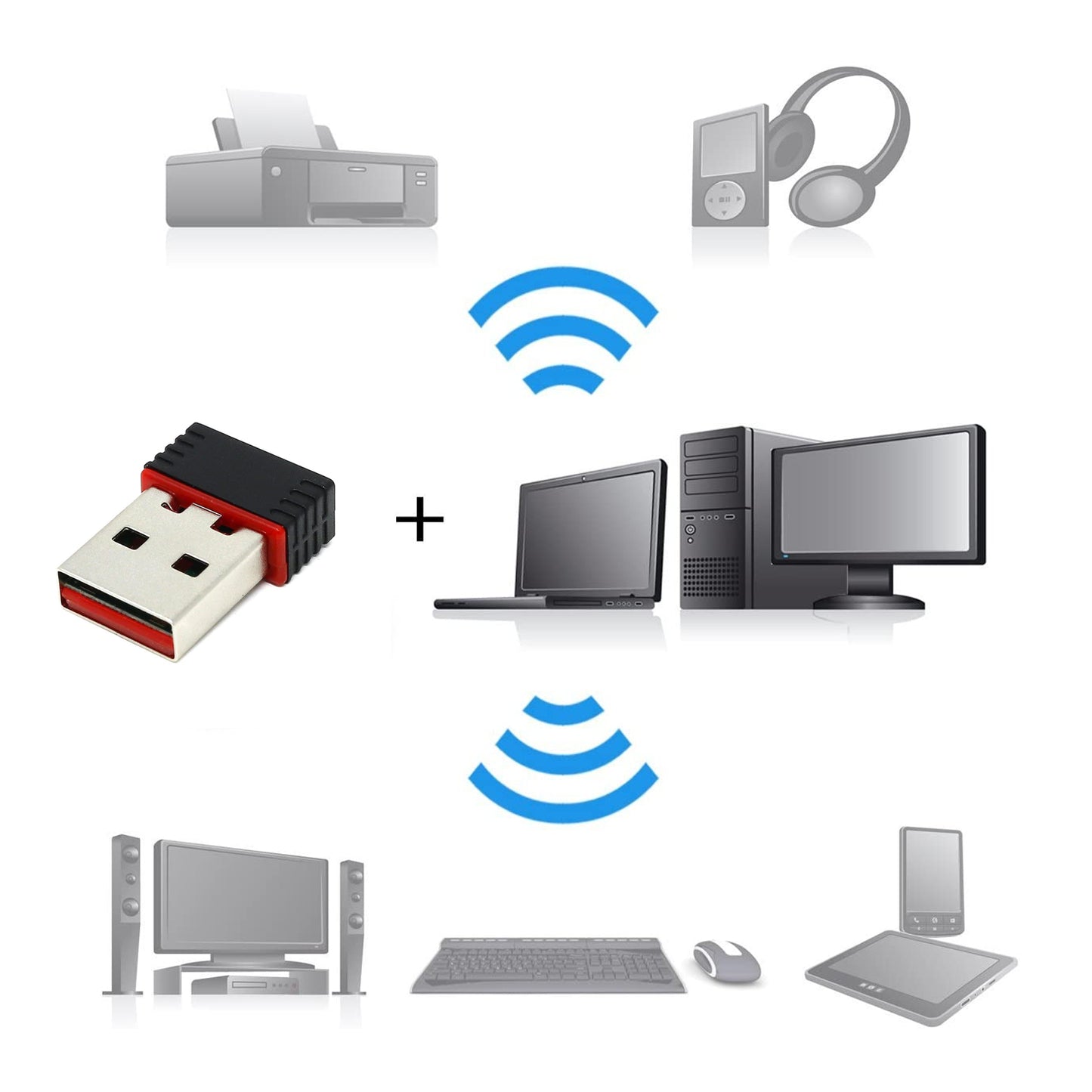 Wi-fi Receiver Wireless Mini Wi-fi Network Adapter With With Driver Cd For Computer  Laptop And Etc Device Use - Happy Price - Image 4