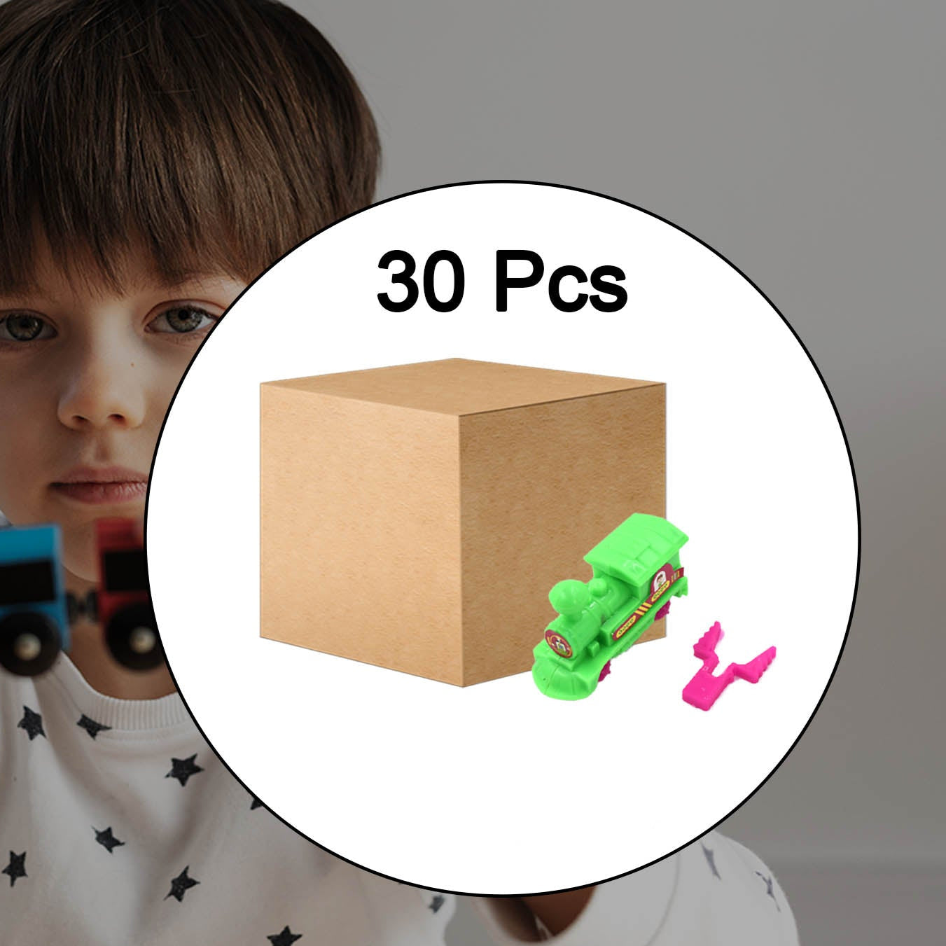 30pc Pull Along Back Train Friction Power Toy Vehicle Push And Go Crawling Toys Baby - Happy Price - Image 1