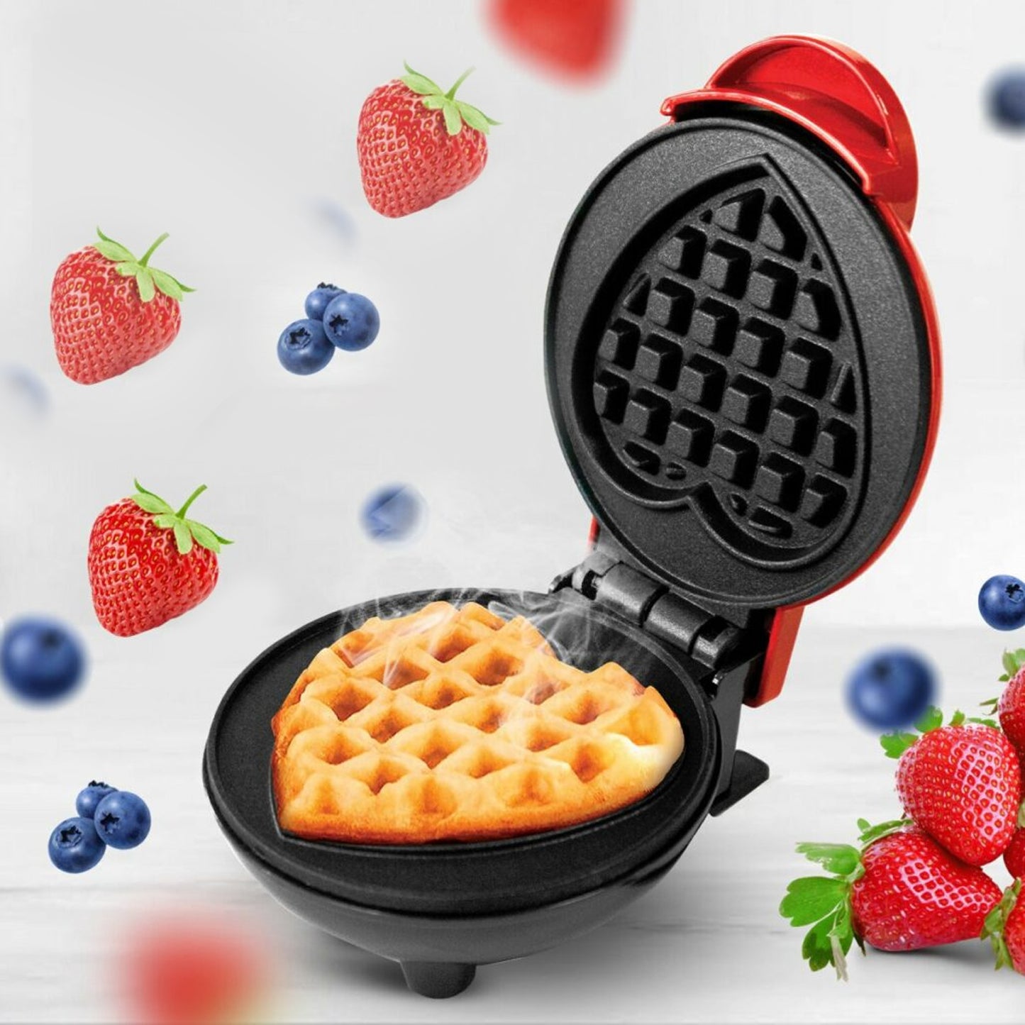 Mini Waffle Maker Machine Waffle Iron Home Appliances Kitchen Gift Easy To Clean On-stick Surfaces Perfect Breakfast Dessert Sandwich Pan Cakes Paninis  Other Snacks Machine - Happy Price - Image 2