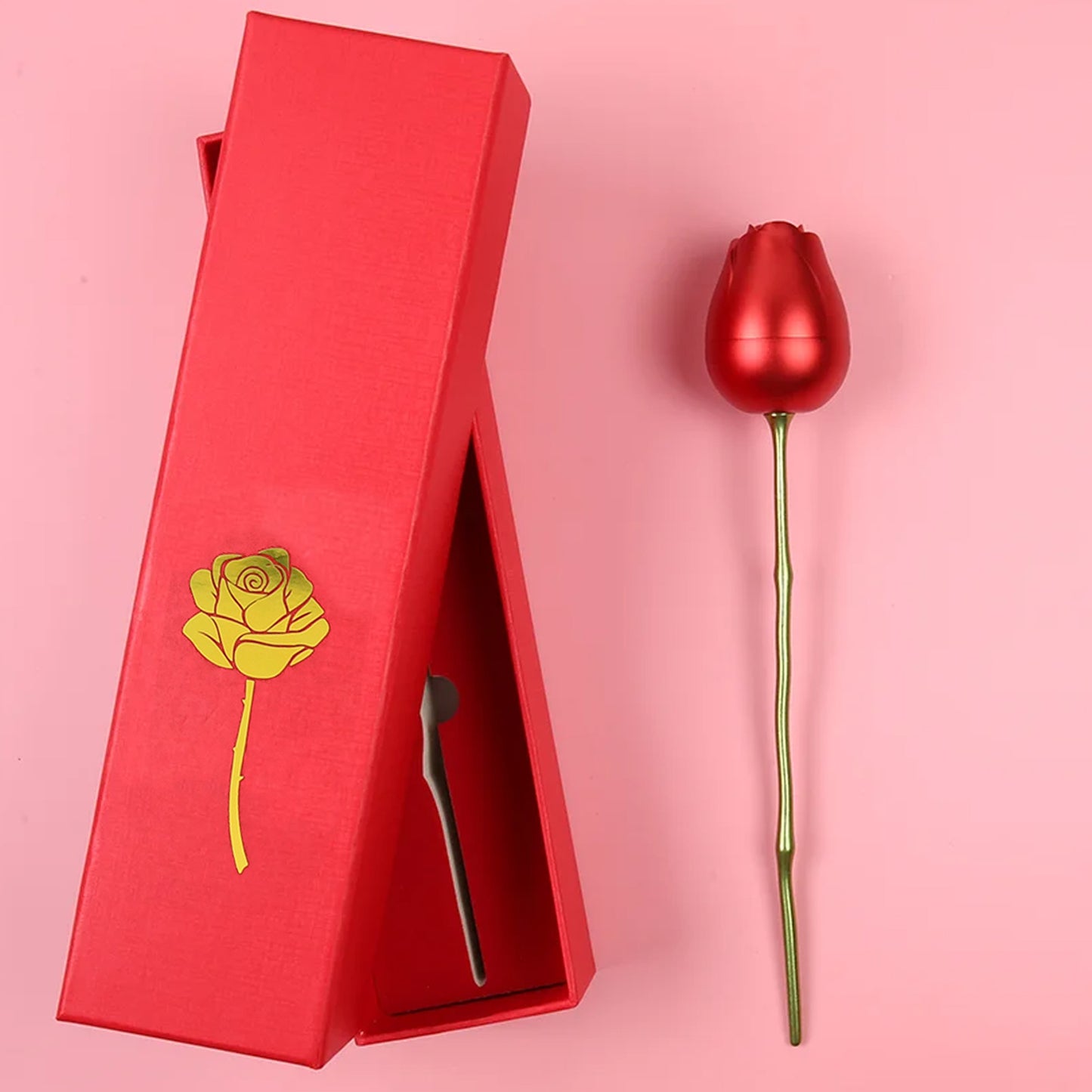 Plastic Red Rose Couple Rings Box-fancy Rings Box (No Rings Included  1 Pc) - Happy Price - Image 2