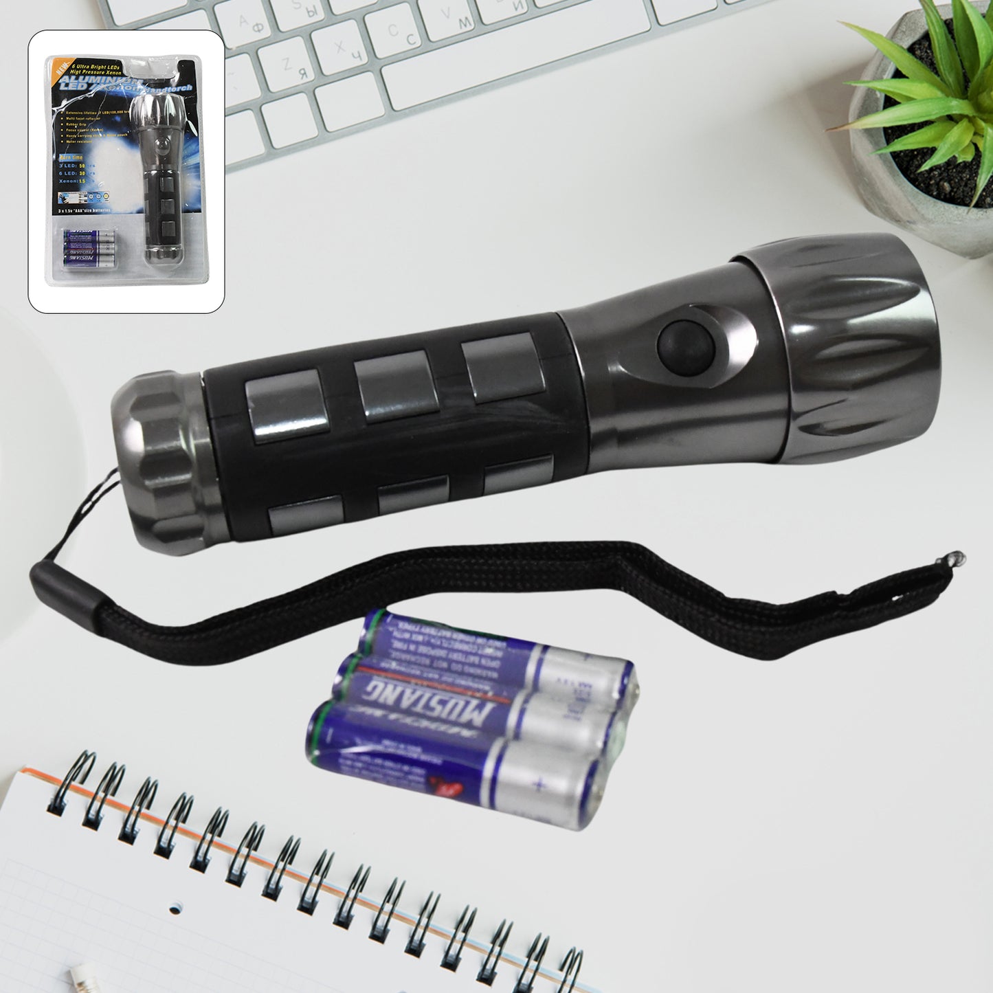 Aluminium Ledxenon Rubber Grip Handtourch (31.5v Aaa Batteries  Not Included) - Happy Price - Image 5