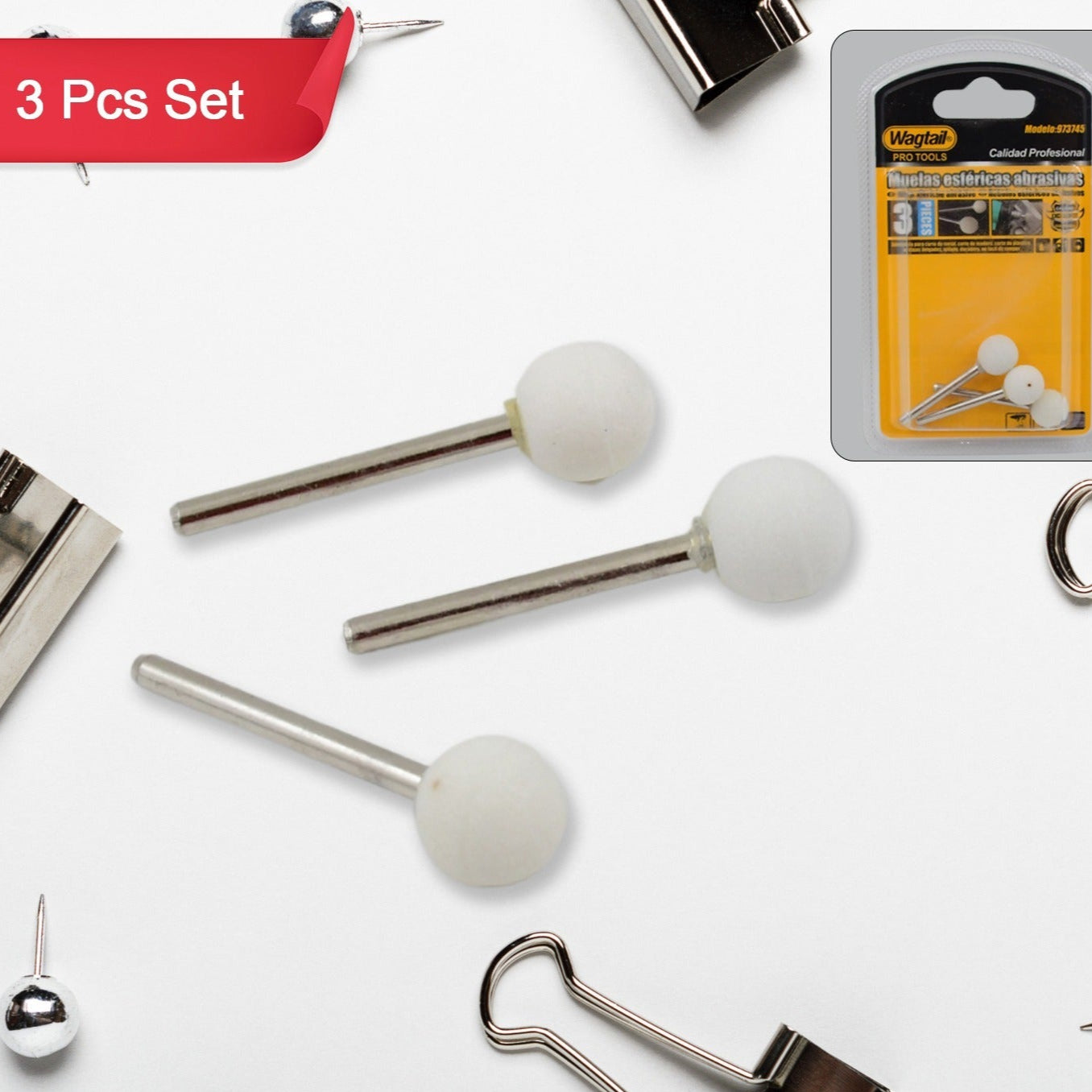 Abrasive Mounted Grinding Stone Spherical Head Wheel Abrasive Tools (3 Pcs) - Happy Price - Image 1