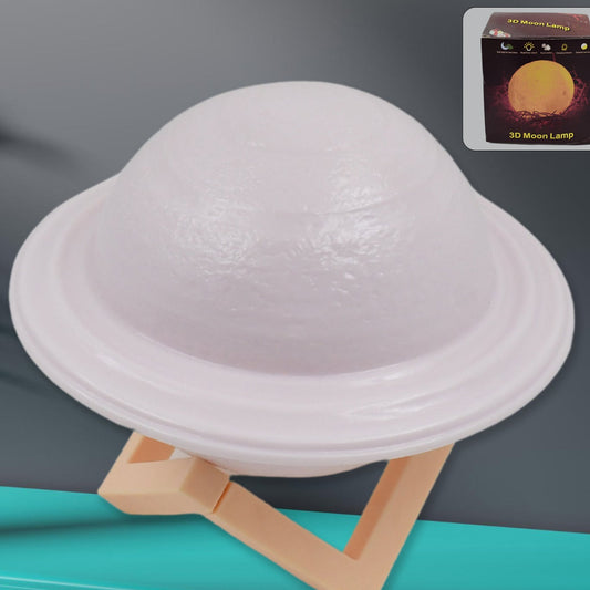 3d Saturn Lamp Home Decoration Bedside Night Light With Base (1 Pc  Multicolor) - Happy Price - Image 1