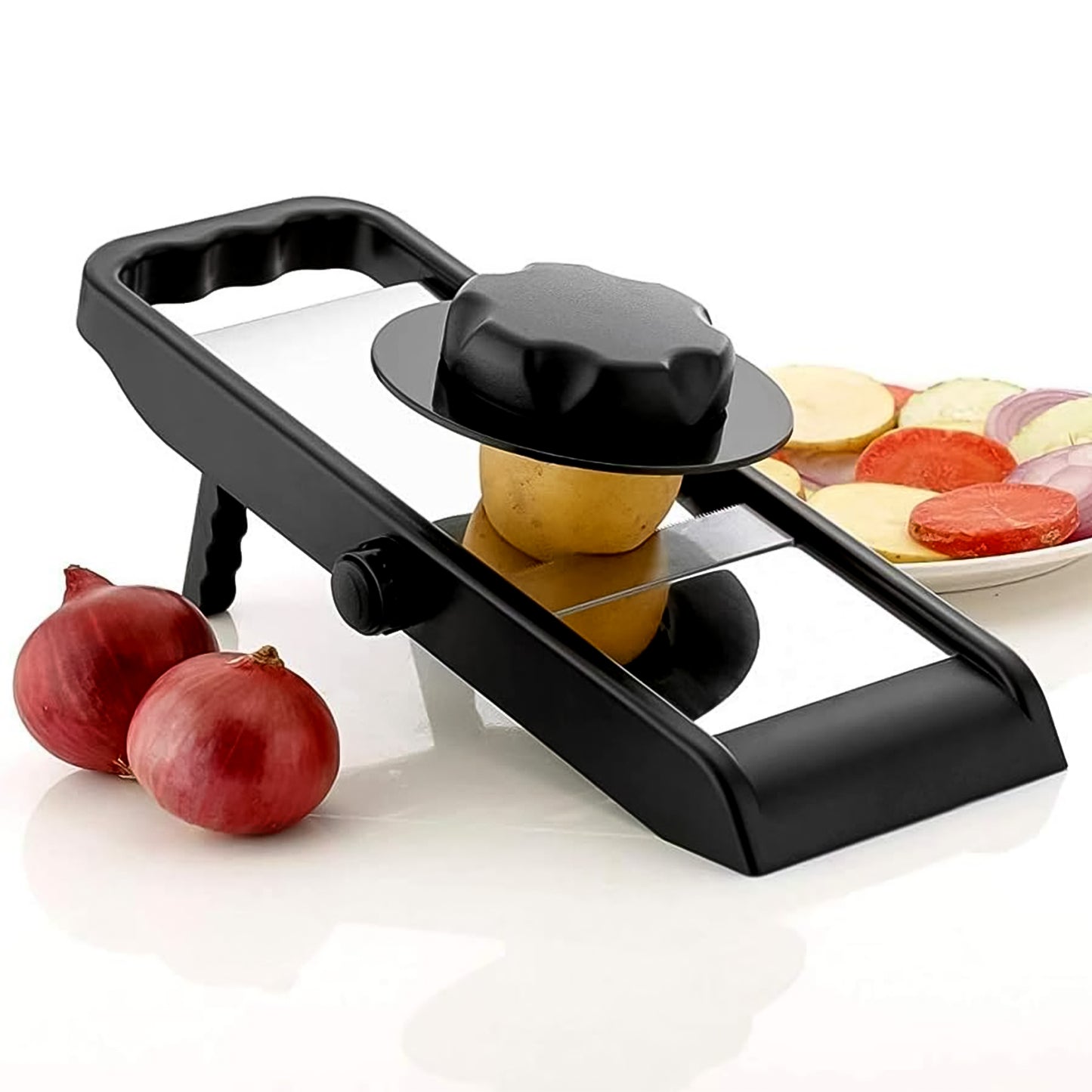 Adjustable Slicer Stainless Steel And Plastic Premium Multipurpose Potato  Onion Slicer And Grater (1 Pc) - Happy Price - Image 6