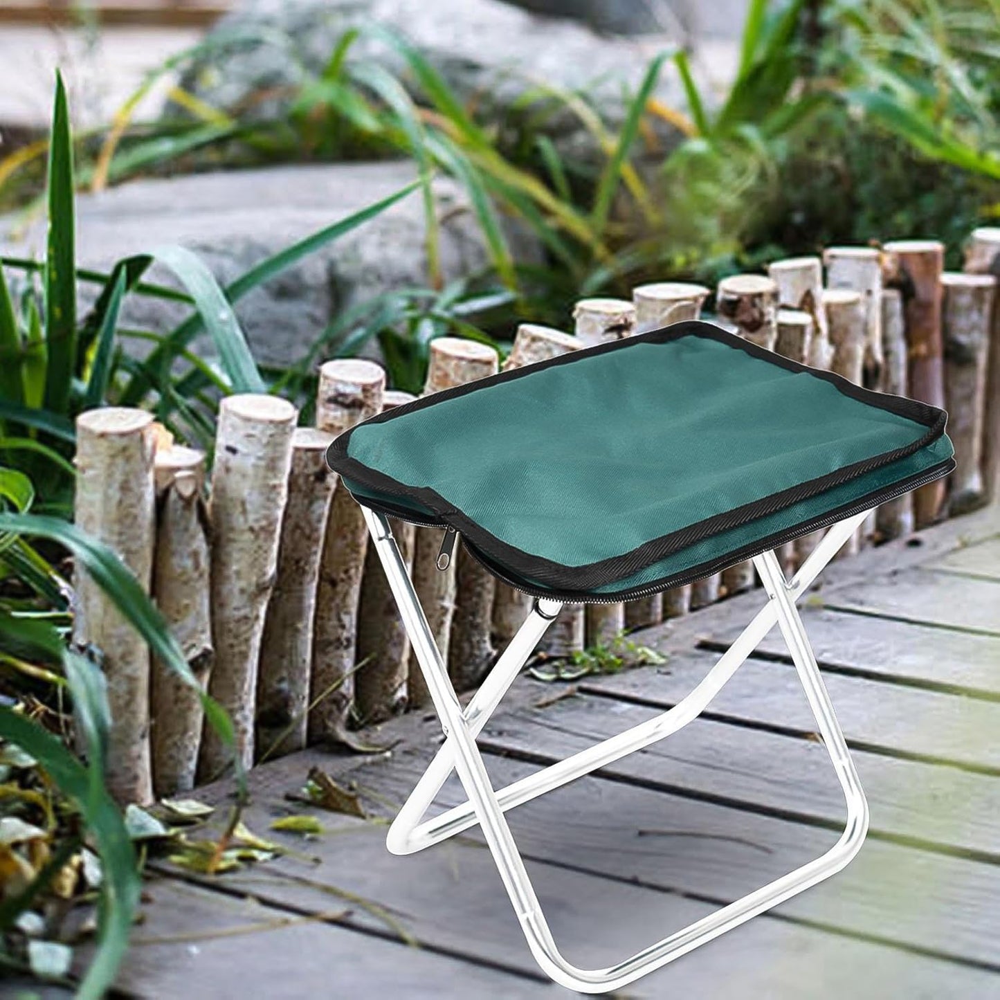 Folding Camping Stool Collapsible Camp Stool Portable Seat Travel Little Stools (1 Pc) - Happy Price - Image 3