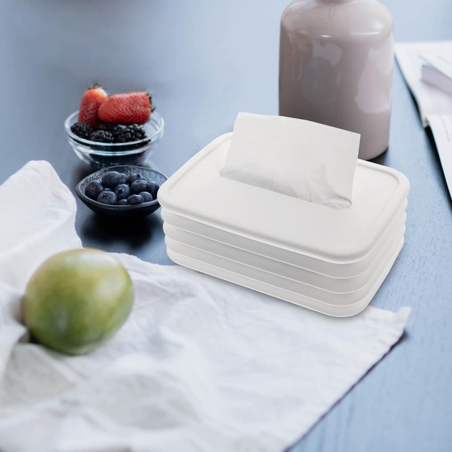 Tissues Holder Silicone Simple Tissue Box Tissues Cylinder Tissues Cube Box Tissue Holder For Bathroom Office Car Bedroom For Bathroom Room Office Car - Happy Price - Image 2