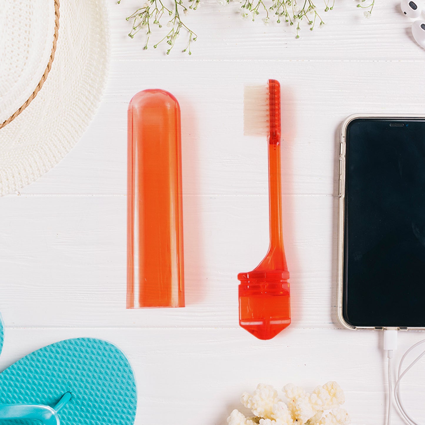 Portable Folding Toothbrush With Built-in Travel Case (1 Pc) - Happy Price - Image 3