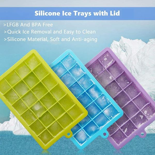 Silicone Ice Cube Trays 24 Cavity Per Ice Tray Multicolour - Happy Price - Image 2