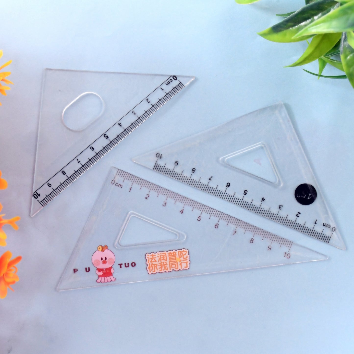 Transparent Plastic Set Square Ruler Kit (3 Pc) - Happy Price - Image 5
