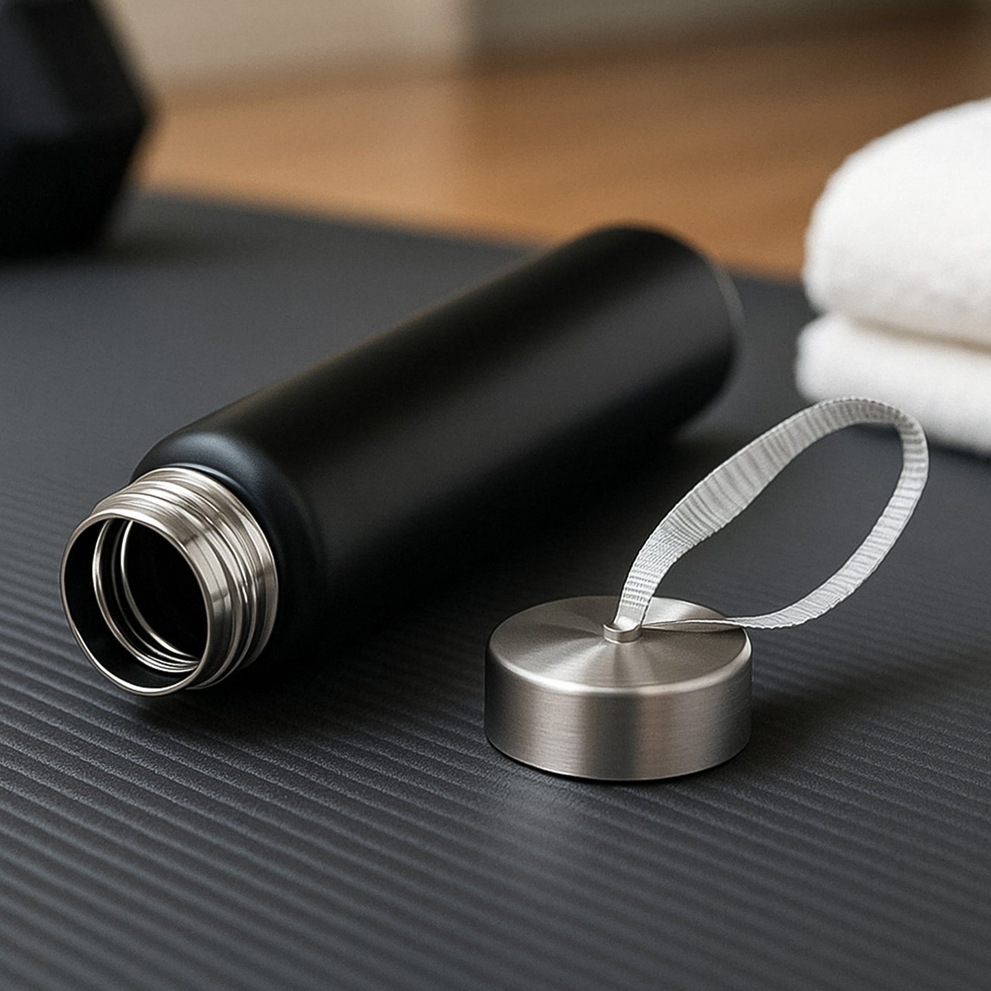 Portable Stainless Steel Water Bottle With Strap (Approx 250ml) - Happy Price - Image 5