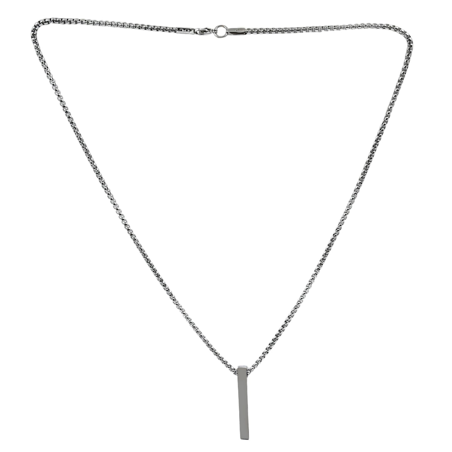 Stainless Steel Plain Stick Shape Locket With Chain (1 Pc) - Happy Price - Image 4