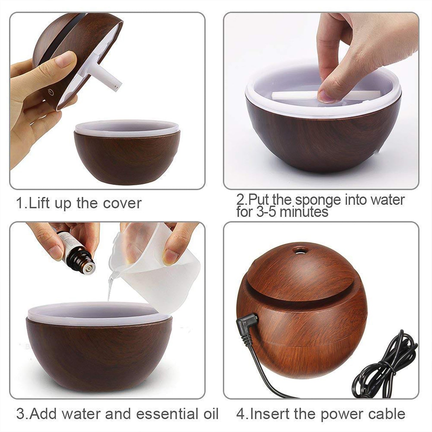 Ultrasonic Aromatherapy Humidifier Usb Desktop (130 Ml  1 Pc) - Happy Price - Image 2