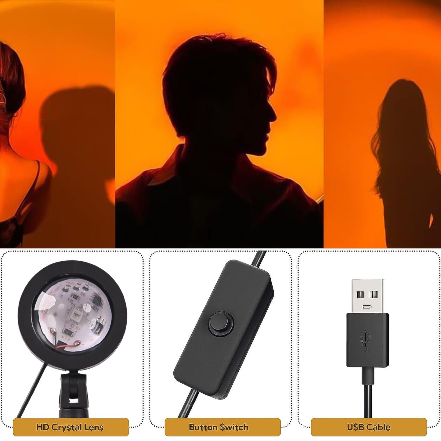 4 Colors Sunset Lamp Sunset Projection Lamp Led Night Lights - Happy Price - Image 6