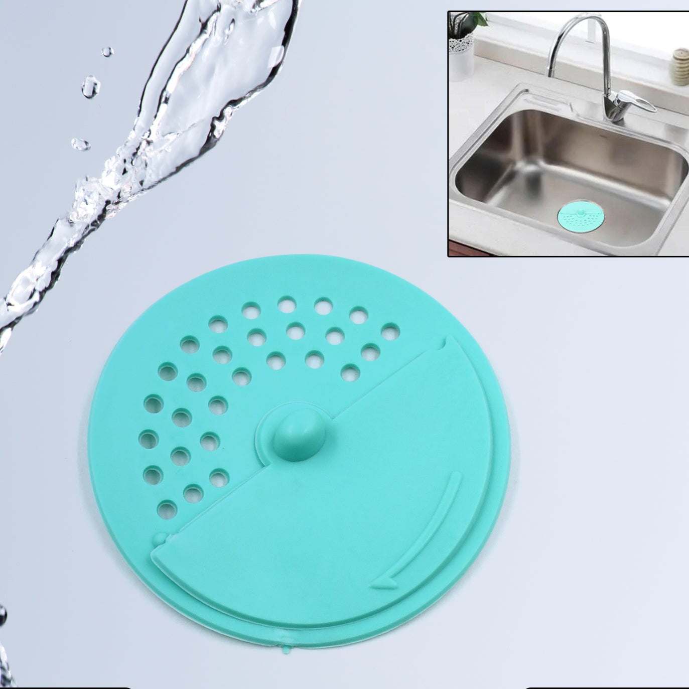 Drain Cover Round Rubber Anti-odor Floor Drain Shower Waste Water Drainer Bathroom Filter Kitchen Sink Filter Silica Gel Hole Bath Plug For Toilet Kitchen Balcony 1pcs - Happy Price - Image 1