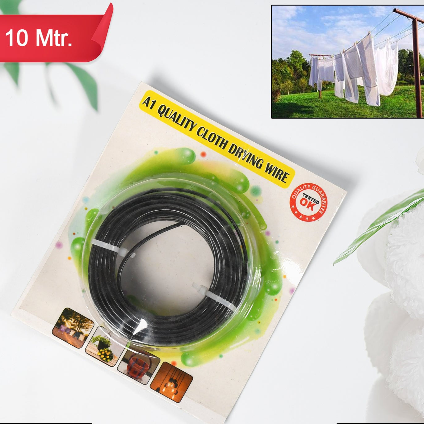 Cloth Drying Wire High Quality Agriculture  Gardening Use Wire 10mtr - Happy Price - Image 1