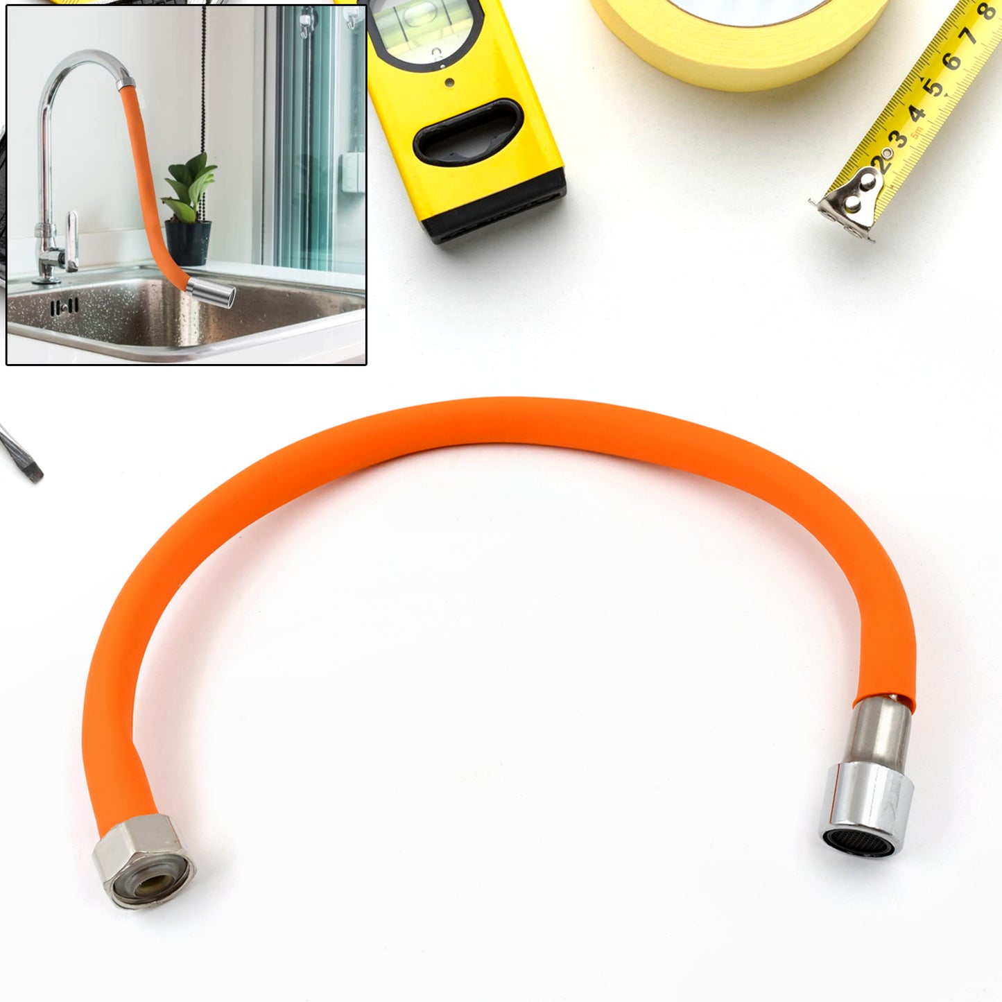 Flexible Water Tap Extender Universal Foaming Extension Tube With Connector 360 Free Bending Faucet Extender Adjustable Sink Drain Extension (46cm) - Happy Price - Image 4
