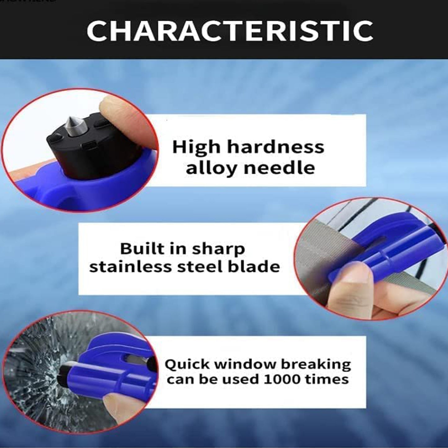 2 In 1 Emergency Safety Cutter With Key Chain Small Portable Handy Emergency Safely Glass Breaking  Seat Belt Cutting Keychain Tool - Happy Price - Image 5