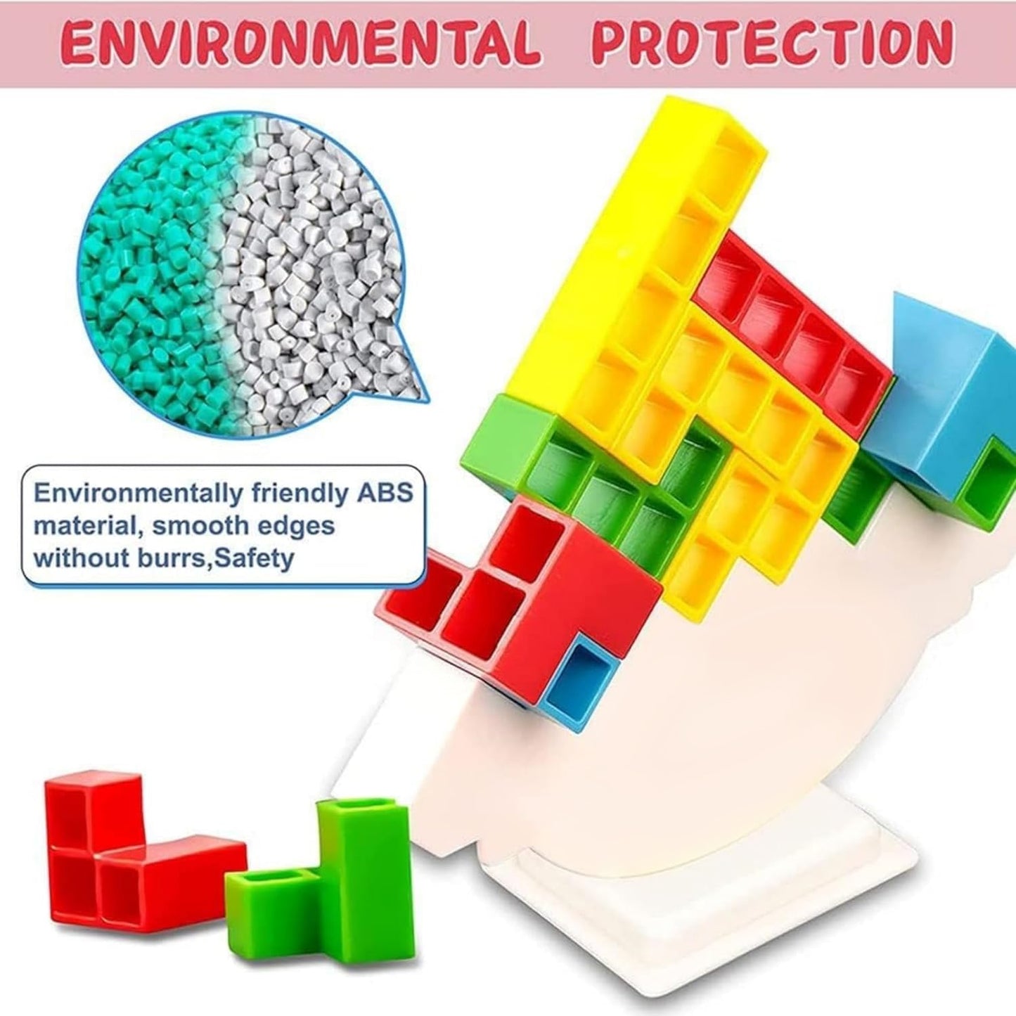 3d Tower Game Tower Balance Game Tower Stacking Game Adult Kid Tower Stacking Blocks Balance Game Blocks Building Toys For Kids Age 3+ Years (16 Pcs Set) - Happy Price - Image 5