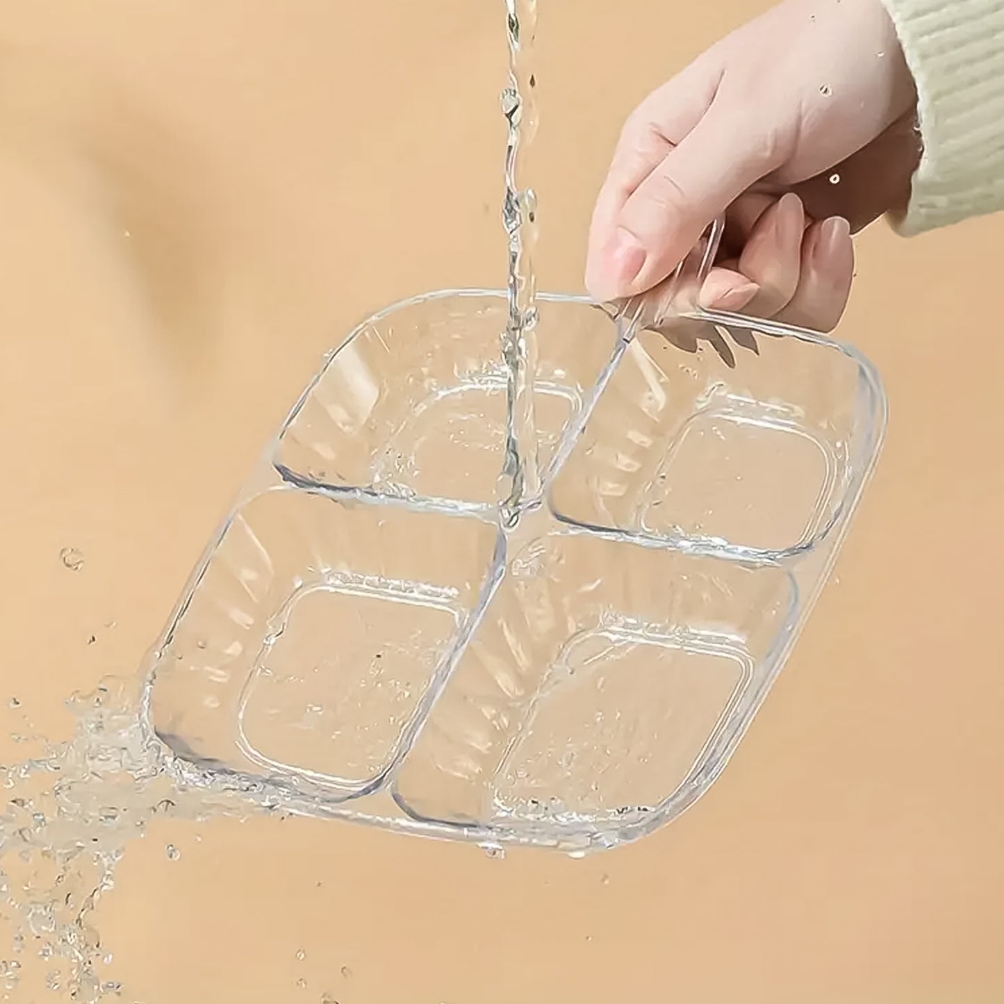 Plastic Kitchen Trays For Serving (4 Compartment  1 Pc) - Happy Price - Image 2