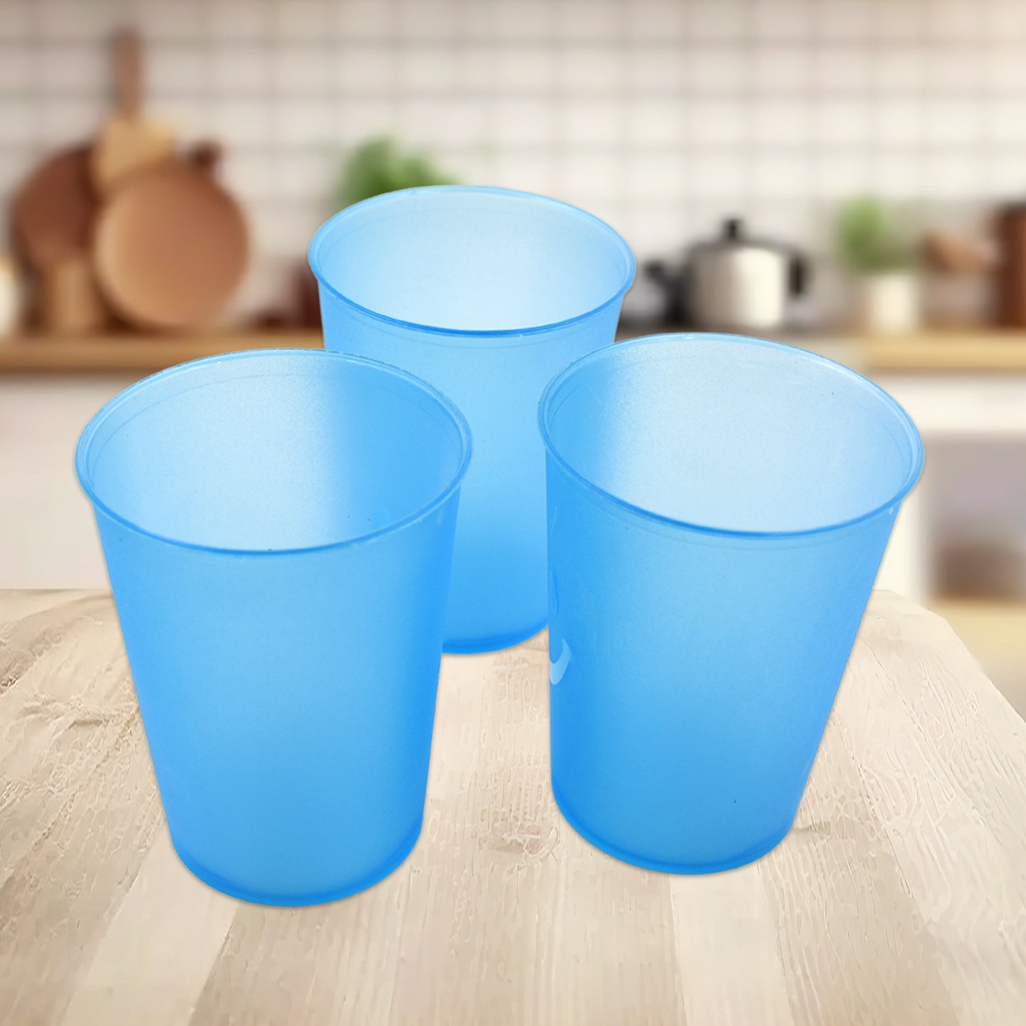 Plastic Tumblers Lightweight Cups  Glass Reusable Drinking Cups Restaurant Cups Dishwasher Safe Beverage Tumblers Glasses For Kitchen Water Transparent Glasses 3 Pc Set - Happy Price - Image 2