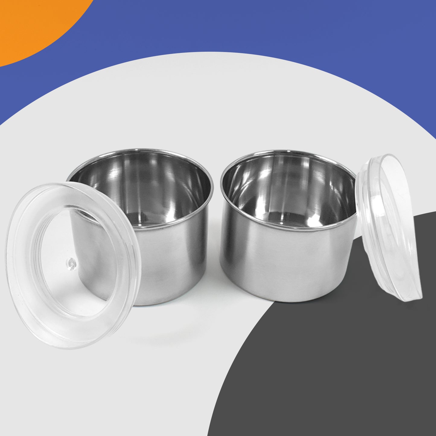 Multipurpose Stainless Steel Airtight Containers With See Through Lid (2 Pc  500 Ml) - Happy Price - Image 3