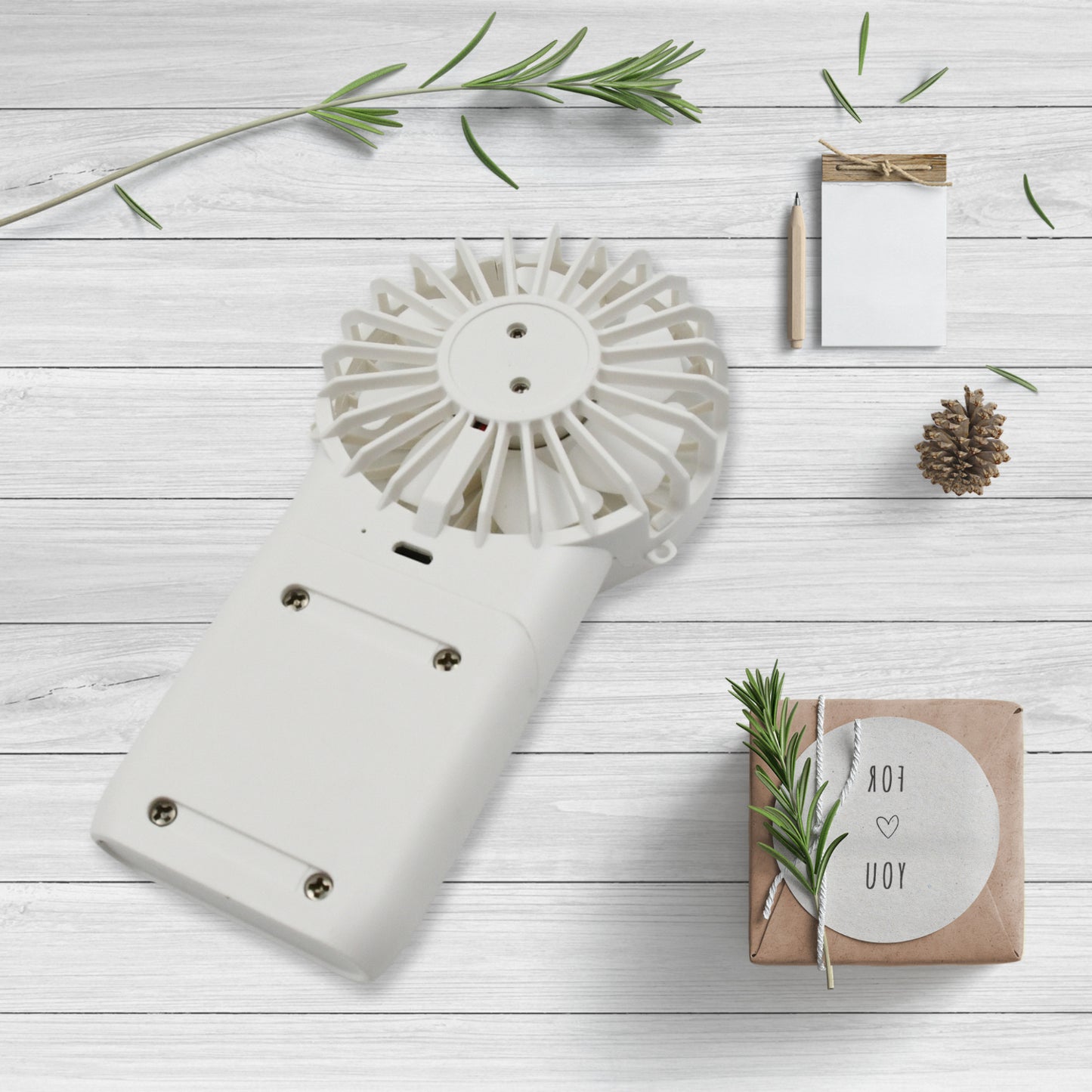 Portable Small Electric Fan Handheld Fan With 3 Modes Usb Rechargeable Mini Student Handheld Class Personal Fan (1 Pc) - Happy Price - Image 5
