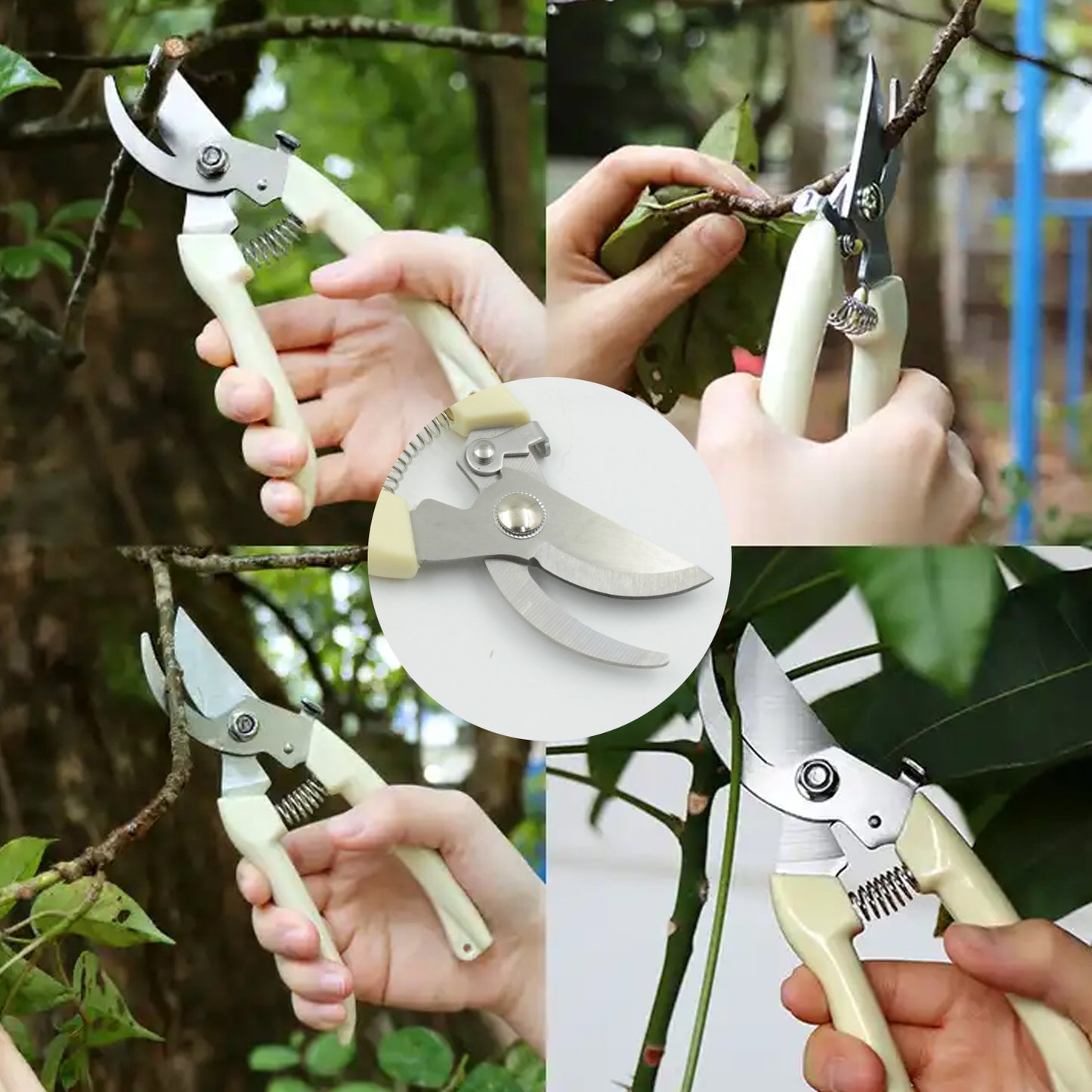 Stainless Steel Pruning Shears With Sharp Blades And Comfortable Handle - Durable Hand Pruner For Comfortable And Easy Cutting Heavy Duty Gardening Cutter Tool Plant Cutter For Home Garden  Wood Bran (1 Pc) - Happy Price - Image 5