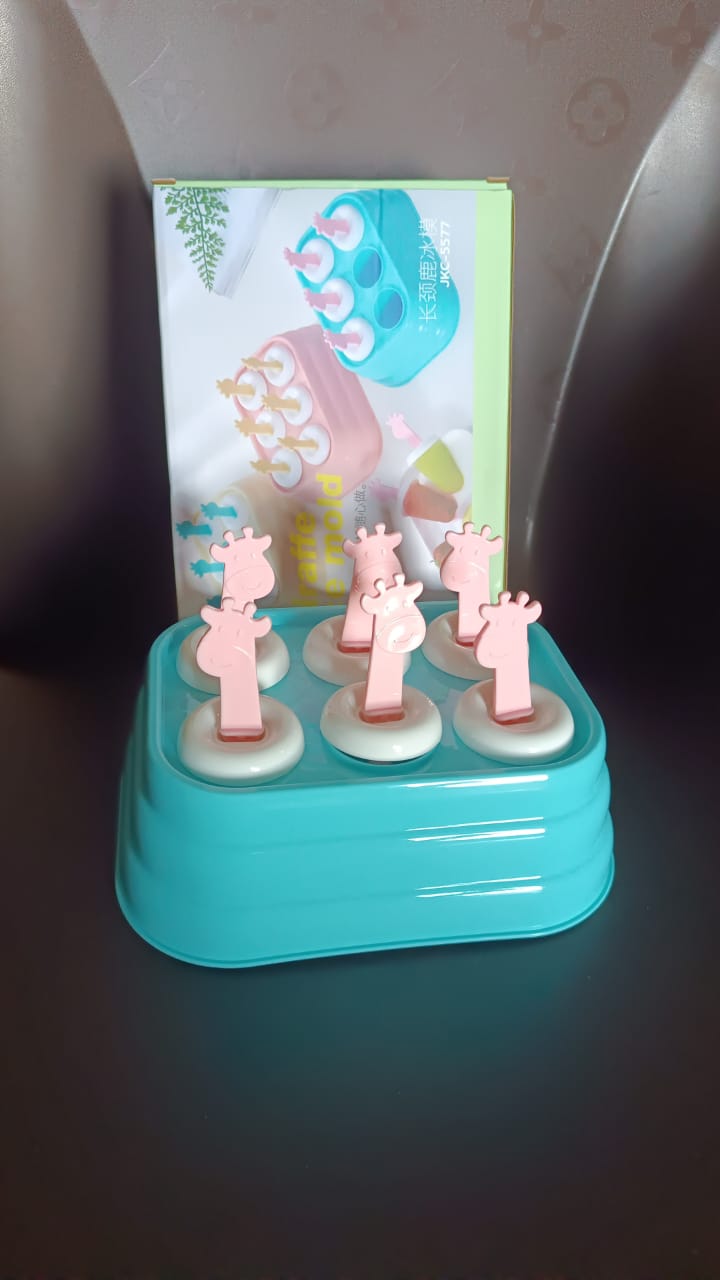 6 Cavity Popsicle Molds Plastic Giraffe Shape Ice Moulds (1 Pc) - Happy Price - Image 6