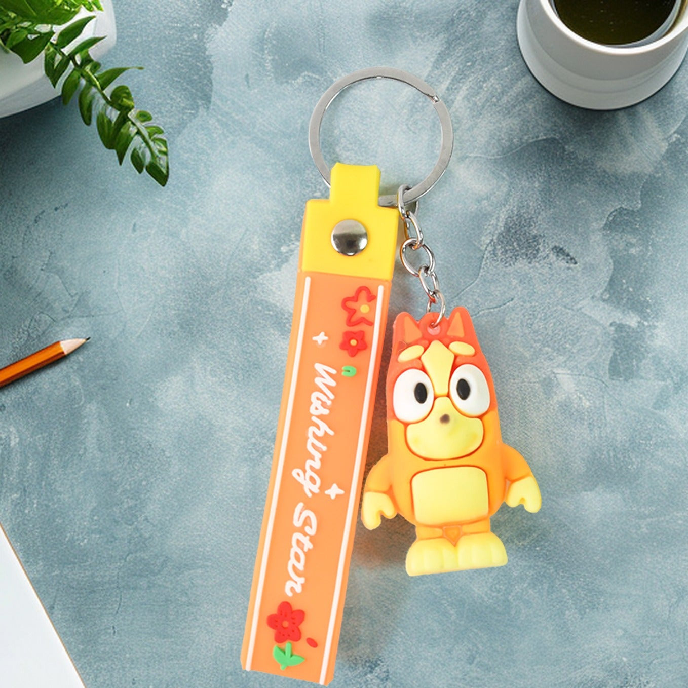 Cute Cartoon Silicone 3d Key Chain With Metal Hook  Strap (Pack Of 1) - Happy Price - Image 1